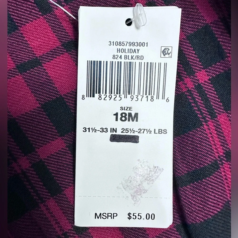 RALPH LAUREN Baby Girls Plaid Cotton Twill Shirtdress SIZE‎ 18months